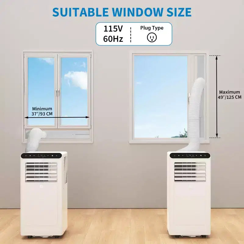Aire Acondicionado Portátil de 10,000 BTU con Enfriamiento 3 en 1, Deshumidificador y Ventilador