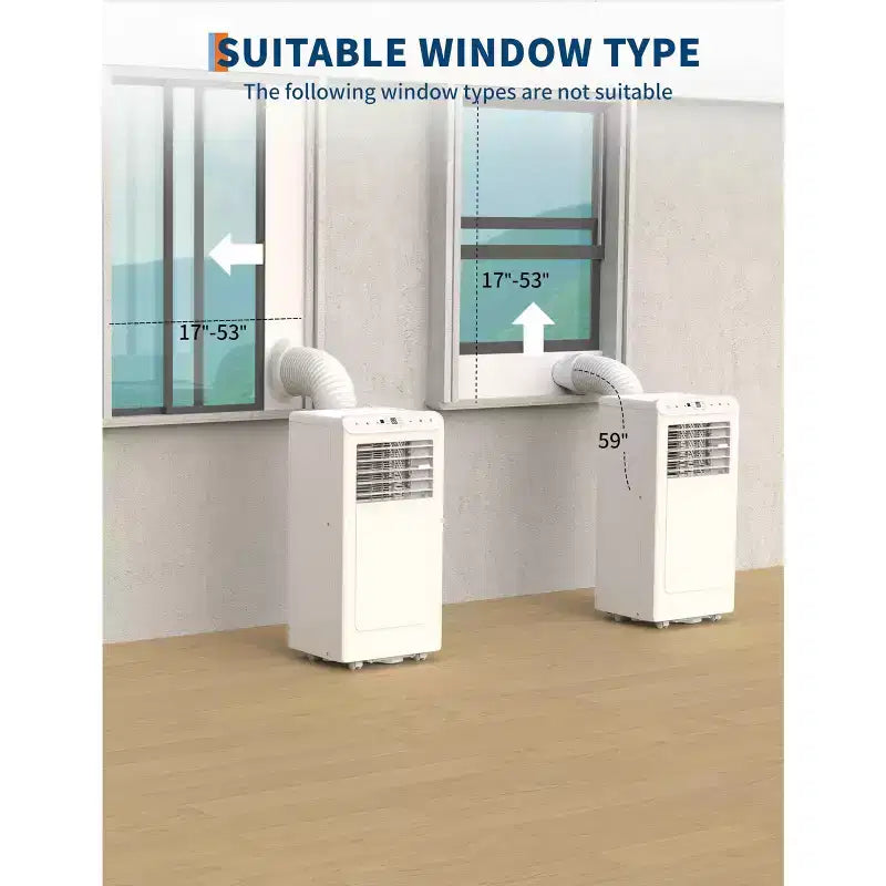 Acondicionadores de aire portátiles silenciosos de 10,000 BTU, unidad de aire acondicionado portátil 3 en 1 enfría hasta 450 pies cuadrados con enfriamiento rápido/control remoto/temporizador de 24 horas para dormitorio