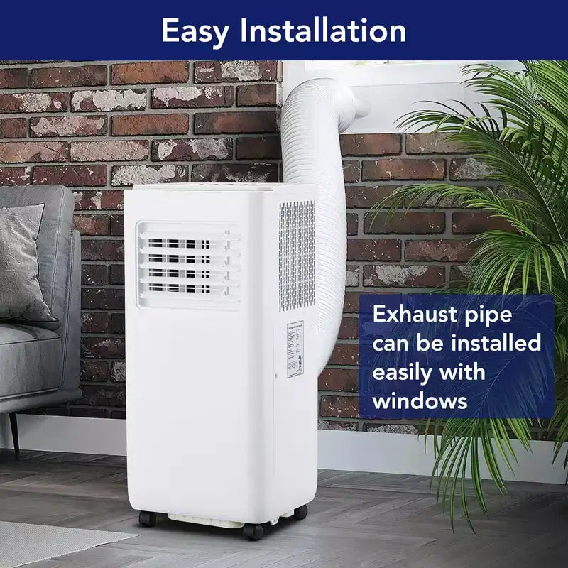 Climatiseur portable 8 000 BTU (ASHRAE) / 6 000 BTU (SACC) avec fonctions de refroidissement, de déshumidificateur et de ventilation, télécommande, mode veille, minuterie 24 h