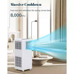 Climatiseur Portable Garvee 8000 BTU avec Télécommande 3-en-1 Refroidissement Déshumidification Ventilation pour Pièces jusqu'à 32 m²