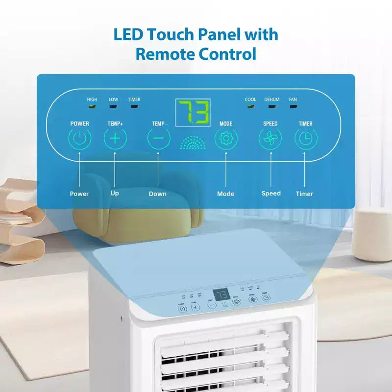 Acondicionadores de Aire Portátiles 10000 BTU, Unidad de AC de Eficiencia Energética con Control Remoto