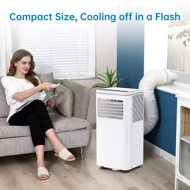 Aires Acondicionados Portátiles de 10000 BTU Enfrían Hasta 41.8 m², Unidades de Aire Acondicionado Portátiles 3 en 1 para Habitaciones con Ventilador