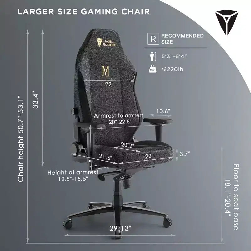 Silla de juego AMERLIFE Silla de juego de PC ergonómica - Soporte lumbar Reposacabezas Apoyabrazos 4D Silla de ordenador