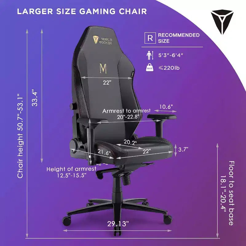 Silla de juego AMERLIFE Silla de juego de PC ergonómica - Soporte lumbar Reposacabezas Apoyabrazos 4D Silla de ordenador