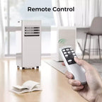 Aire acondicionado portátil de 10,000 BTU, 4 modos, enfriamiento rápido, autoevaporación, control remoto, temporizador, para dormitorio/dormitorio/uso en interiores, blanco