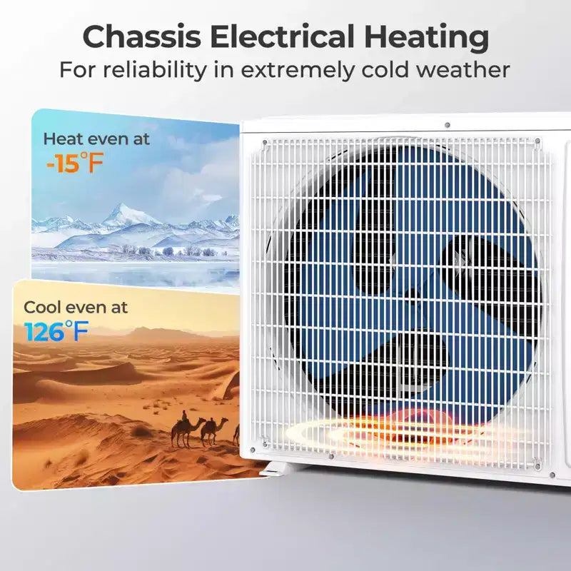Climatiseur et Chauffage Mini Split Costway 12000 BTU 230 V avec Pompe à Chaleur 1 Tonne et Kit d'Installation