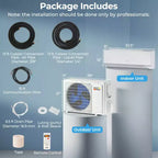 Climatiseur et Chauffage Mini Split Costway 12000 BTU 230 V avec Pompe à Chaleur 1 Tonne et Kit d'Installation