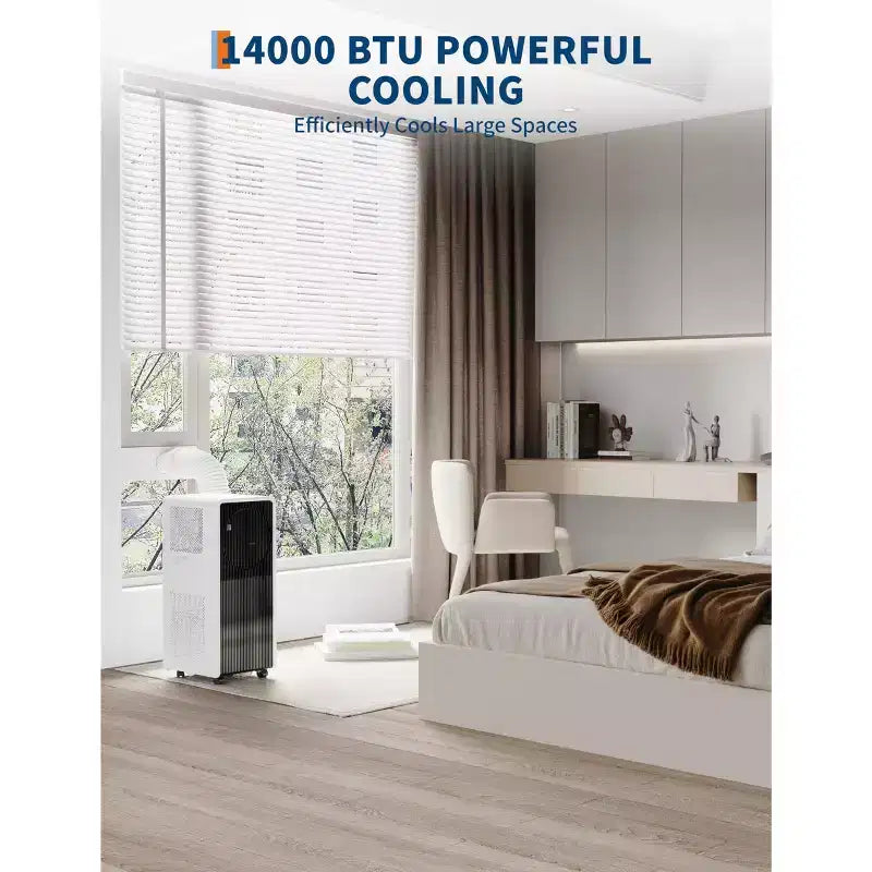Aire acondicionado portátil de 14,000 BTU con control remoto