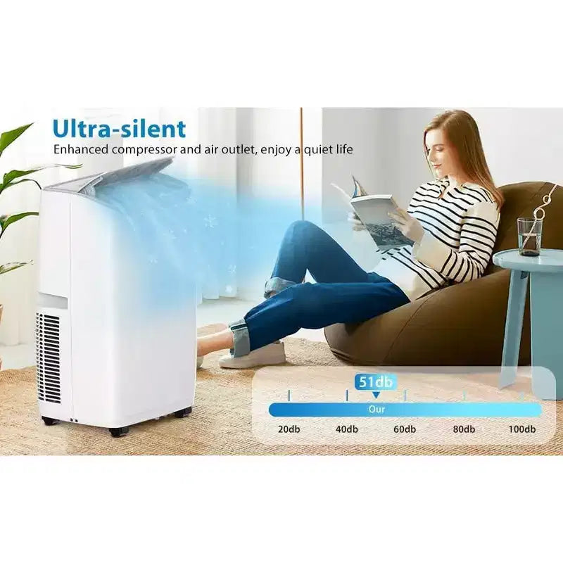 Climatiseur portable 3-en-1 de 14 000 BTU avec kit de fenêtre, refroidit jusqu'à 70 mètres carrés, déshumidificateur de 35 litres
