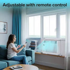 Acondicionador de aire pequeño de ventana ZAFRO de 6,000 BTU, enfría hasta 23 metros cuadrados con ultra silencioso, tamaño compacto, filtro lavable, control remoto
