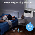 Aires acondicionados de ventana ZAFRO de 12,000 BTU enfrían hasta 51 m², unidad de aire acondicionado de ventana en forma de U con 6 modos, temporizador de 24 horas,