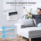 Aires acondicionados de ventana ZAFRO de 12,000 BTU enfrían hasta 51 m², unidad de aire acondicionado de ventana en forma de U con 6 modos, temporizador de 24 horas,