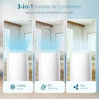 Climatiseur Portable ZAFRO 14 000 BTU, Refroidisseur, Déshumidificateur et Ventilateur 3-en-1, Climatiseur Portable avec Télécommande, Silencieux