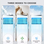 Climatiseur portable 3-en-1 ZAFRO avec télécommande et kit fenêtre, déshumidificateur intégré, mode ventilateur, blanc (8 000 BTU)
