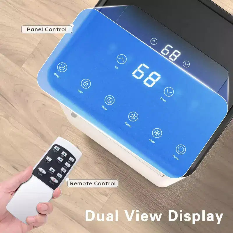Aire acondicionado portátil ZAFRO, 8000 BTU, 3 modos y velocidades con control remoto, temporizador de 24 horas para dormitorio/oficina, blanco