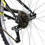 hykolity Bicicleta de montaña con ruedas de 26 y 27.5, Bicicleta de montaña de 18 velocidades para hombres y mujeres con sillín ajustable, Suspensión completa para ciclismo al aire libre