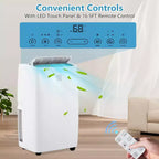 Climatiseur portable 14 000 BTU pour pièces jusqu'à 70 m², unité de climatisation 3-en-1 avec mode ventilateur, déshumidificateur et chauffage