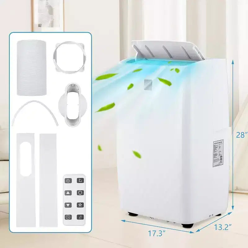 Climatiseur portable 14 000 BTU pour pièces jusqu'à 70 m², unité de climatisation 3-en-1 avec mode ventilateur, déshumidificateur et chauffage