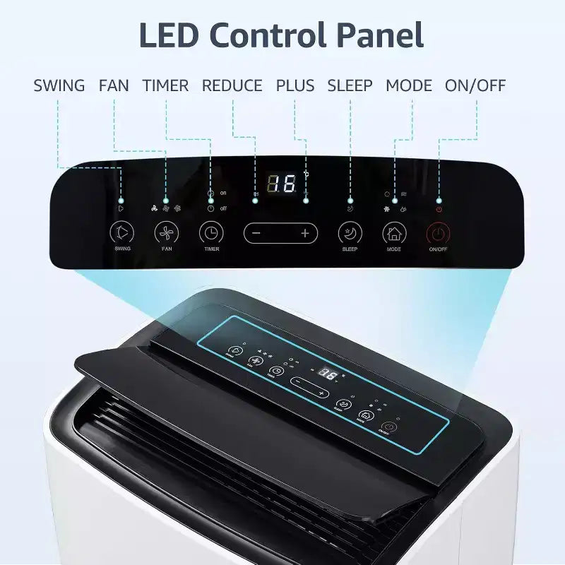 Aire acondicionado portátil de 12,000 BTU para 550 pies cuadrados, unidad de CA 3 en 1 con modos de refrigeración/deshumidificador/ventilador
