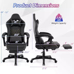 Silla Gaming Costway con reposapiés, silla ergonómica para ordenador y videojuegos con reposacabezas