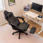 Silla Gaming Costway con reposapiés, silla ergonómica para ordenador y videojuegos con reposacabezas