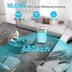 Aire acondicionado portátil ZAFRO, unidad de aire acondicionado para dormitorio, garaje, RV, temporizador de 24 horas/control remoto/2 velocidades/pantalla LED