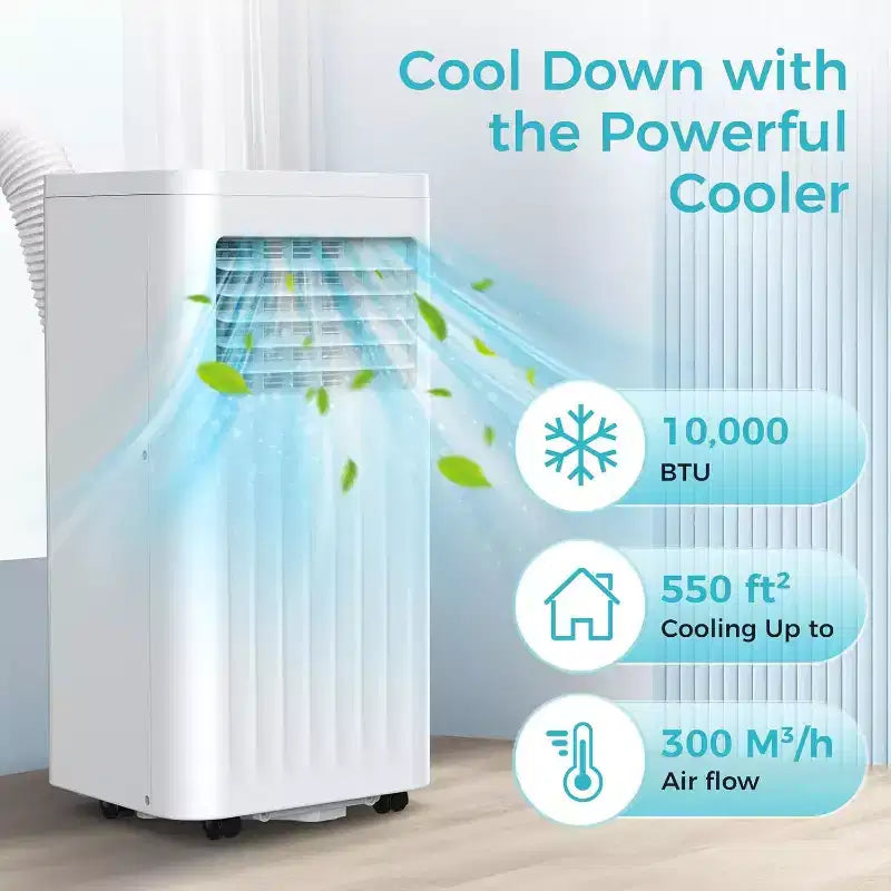 Aires acondicionados portátiles ZAFRO, unidad de aire acondicionado portátil que enfría, con control remoto, aires acondicionados de habitación de 4 modos con pantalla digital