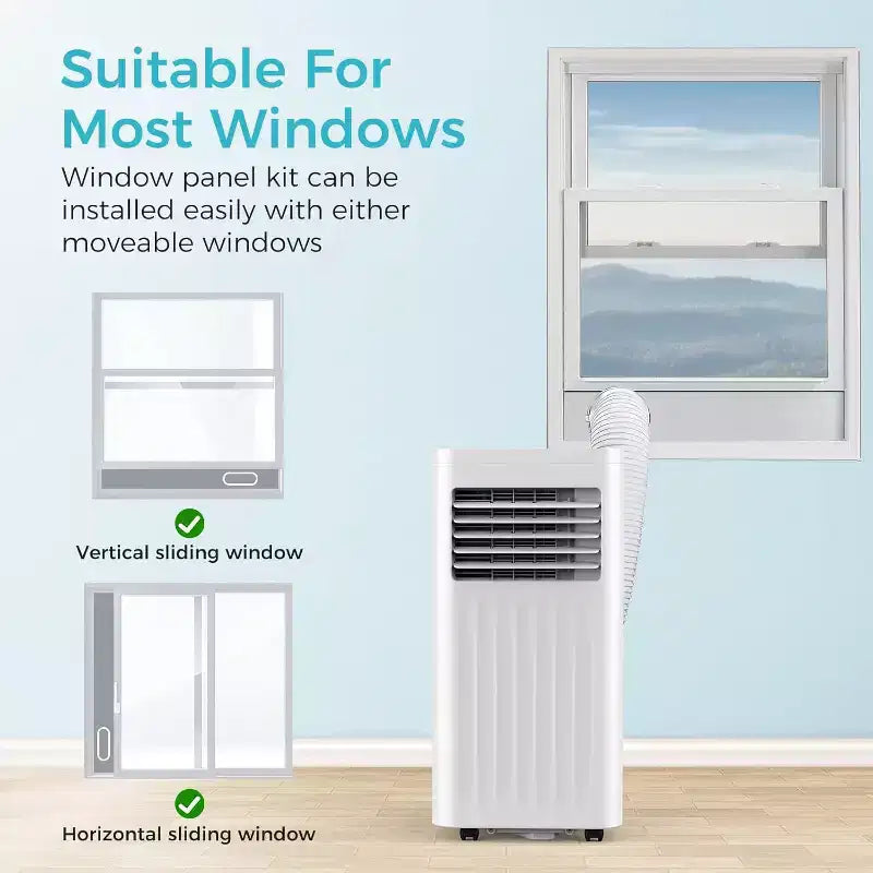 Aires acondicionados portátiles ZAFRO, unidad de aire acondicionado portátil que enfría, con control remoto, aires acondicionados de habitación de 4 modos con pantalla digital