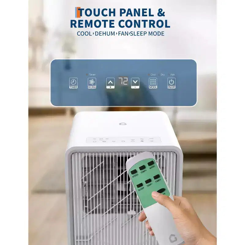Acondicionador de aire portátil sin drenaje de 12.000 BTU para interiores, unidad de aire acondicionado 3 en 1 para dormitorios de 17,6 a 23,2 metros cuadrados