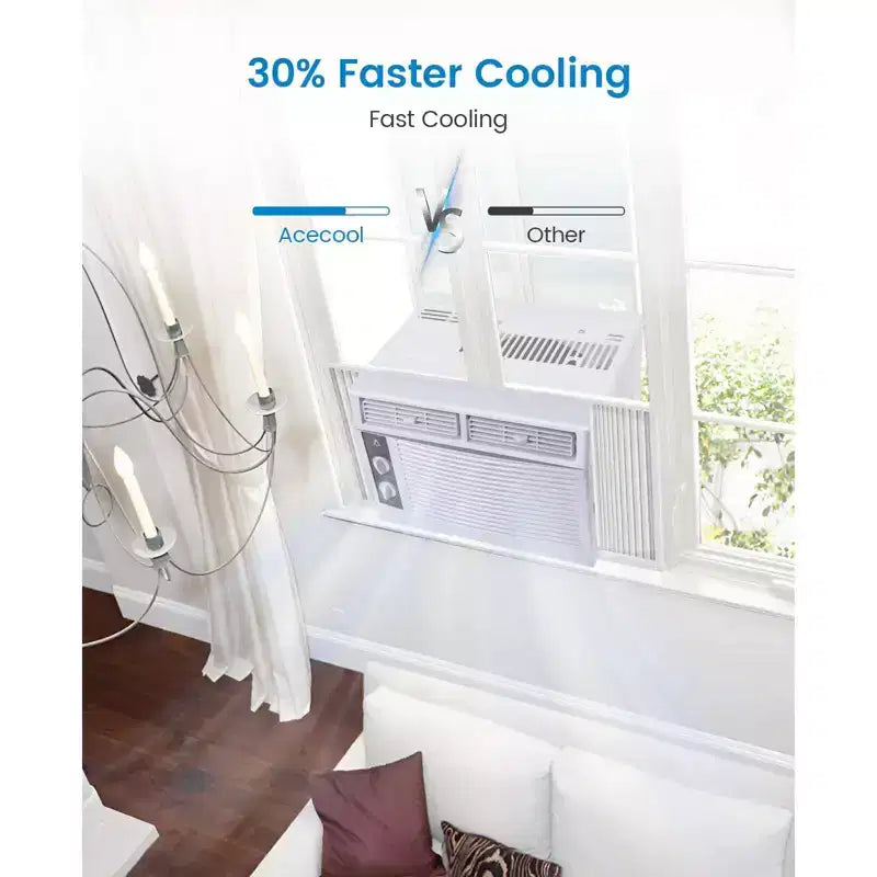 Climatiseur de fenêtre 5000 BTU, Refroidissement rapide pour 14 m² Climatiseur de fenêtre avec commandes mécaniques faciles à utiliser