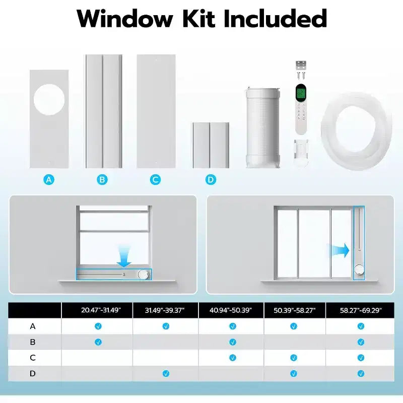 Climatiseurs portables ZAFRO avec WiFi, Ultra-Silencieux 44 dB, Écologique R32, Refroidissement rapide en 30s, Pas de drainage nécessaire
