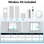 Climatiseurs portables ZAFRO avec WiFi, Ultra-Silencieux 44 dB, Écologique R32, Refroidissement rapide en 30s, Pas de drainage nécessaire
