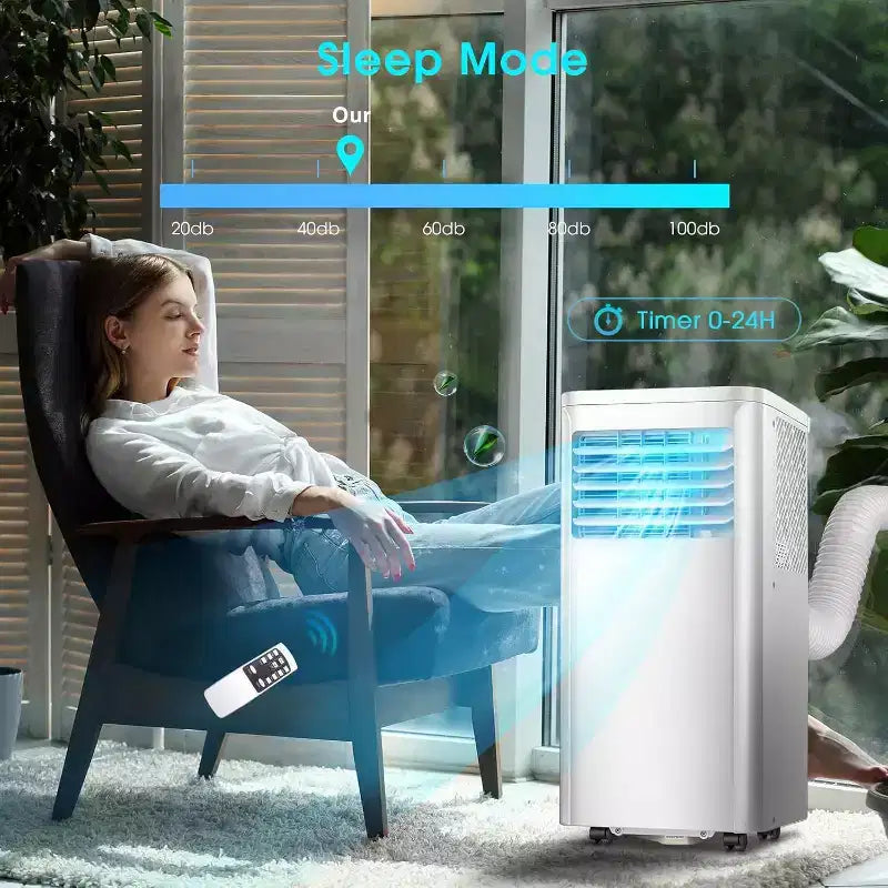 Climatiseurs portables ZAFRO pour chambre. Climatiseur portable silencieux avec fonctions de refroidissement, déshumidificateur, ventilateur, mode veille, télécommande