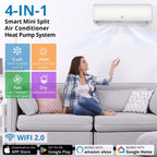 Climatiseur Mini Split Sans Conduits de 12 000 BTU, Système AC Sans Conduits Série R45 avec Wifi, SEER2 de 20, Rafraîchit Jusqu'à 70 m², Kit d'Installation Complet, 208 V/230 V