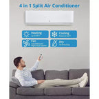Climatiseur Mini Split Sans Conduits de 12 000 BTU, Système AC Sans Conduits Série R45 avec Wifi, SEER2 de 20, Rafraîchit Jusqu'à 70 m², Kit d'Installation Complet, 208 V/230 V