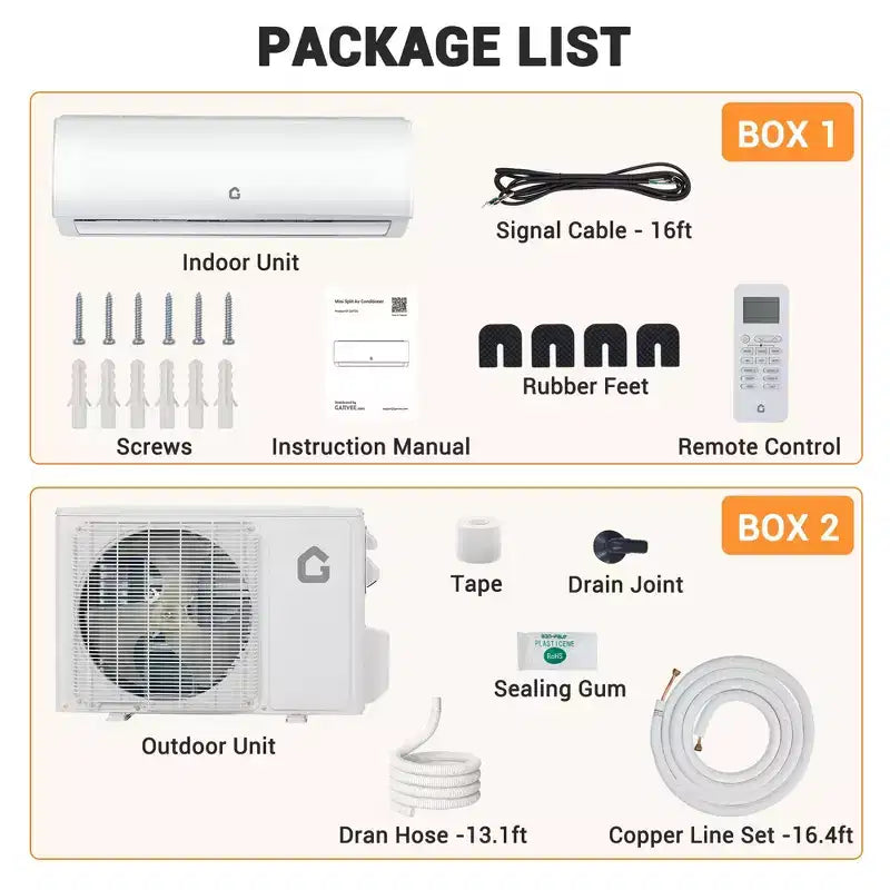 Climatiseur mini-split 9000 BTU, compatible Wi-Fi 20 SEER2 230V, sans conduit, refroidit jusqu'à 42 m², climatiseur sans conduit à inverseur, blanc