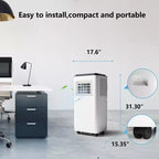 Climatiseur portable 8000 BTU avec télécommande, unité de climatisation silencieuse avec modes froid, déshumidificateur et ventilateur, refroidissement de pièce jusqu'à 32,5 m², minuterie 24 heures, blanc