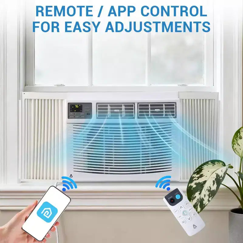Climatiseur de fenêtre 12000 BTU avec télécommande, rafraîchit les pièces jusqu'à 51 m², 3 vitesses de refroidissement et de ventilation, fonctionnement silencieux, kit d'installation facile
