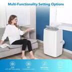 Portable Air Conditioner 14000Btu, Air Conditioner Floor Unit for Room 450-700 Sq Ft Air Conditioning, 4 in 1(Cool/Fan/Dry/Sleep),White