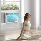 Aire acondicionado de ventana de 8000 BTU con control remoto, enfría habitaciones de hasta 41,8 m², 3 velocidades de enfriamiento y ventilador, funcionamiento silencioso, kit de fácil instalación