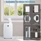 Climatiseurs portables, Climatiseur portable 14000 BTU, Refroidit jusqu'à 70 m² Climatiseur mobile 3-en-1 pour chambre avec déshumidificateur, ventilateur, mode veille, minuterie 24h