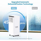 Climatiseurs portables de 8000 BTU avec télécommande et minuterie 24h, unité de climatisation portable 3 EN 1 silencieuse avec déshumidificateur et ventilateur, jusqu'à 32,5 m².