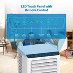 Climatiseurs portables de 8000 BTU avec télécommande et minuterie 24h, unité de climatisation portable 3 EN 1 silencieuse avec déshumidificateur et ventilateur, jusqu'à 32,5 m².