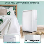 Climatiseur portable 14000 BTU, refroidissement rapide 70 m², climatiseur portable 3-en-1 avec fonctions de refroidissement, déshumidification et ventilation