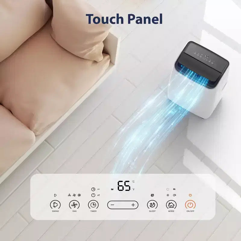 Climatiseur portable 14000 BTU, refroidissement rapide 70 m², climatiseur portable 3-en-1 avec fonctions de refroidissement, déshumidification et ventilation