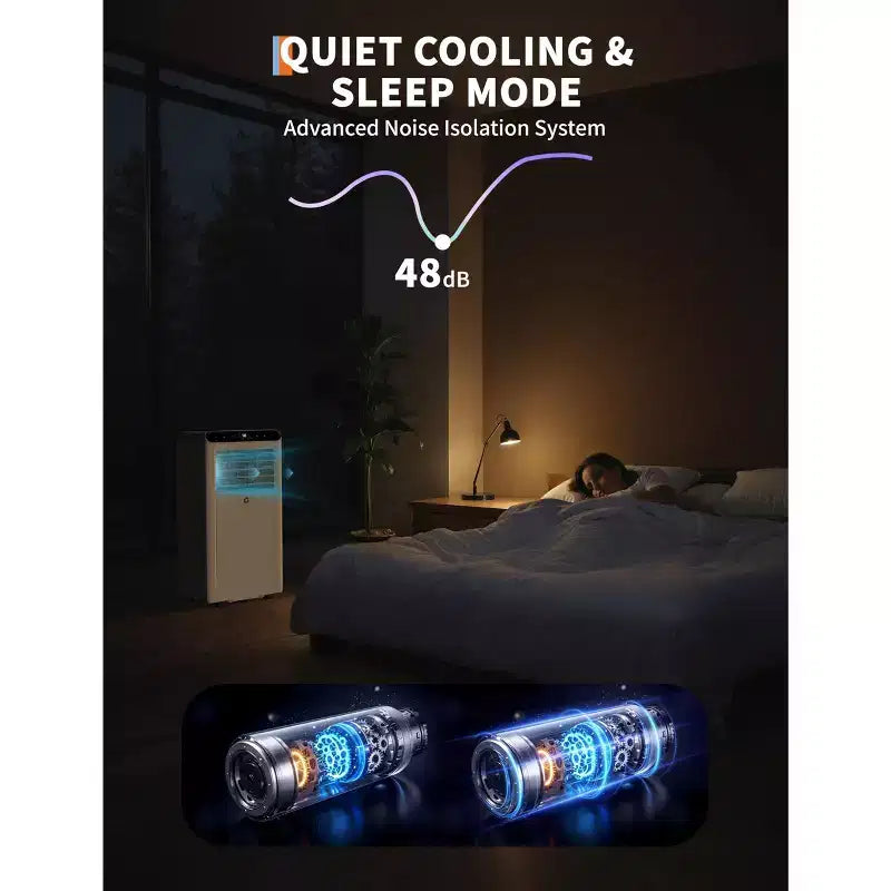 Aire Acondicionado Portátil de 8,000 BTU, Unidades de Aire Acondicionado Portátil 4 en 1 para Habitaciones con Ventilador, Deshumidificador, Enfría Habitaciones de Hasta 32.5 Metros Cuadrados