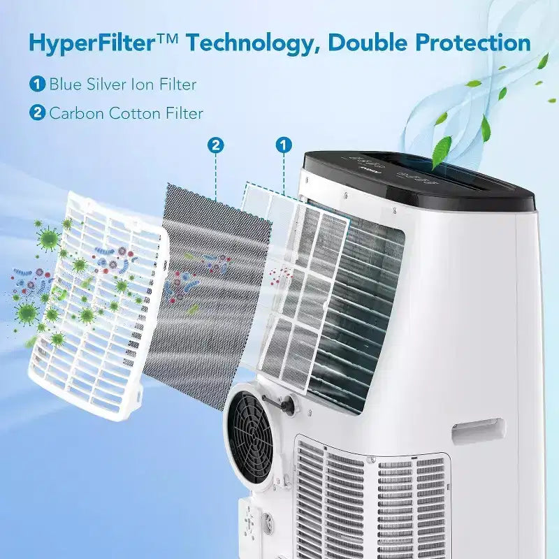 Climatiseur portable 15 000 BTU, climatisation portable intégrée avec déshumidificateur et ventilateur, refroidit jusqu'à 79 m² – Idéal pour chambre, bureau, cuisine
