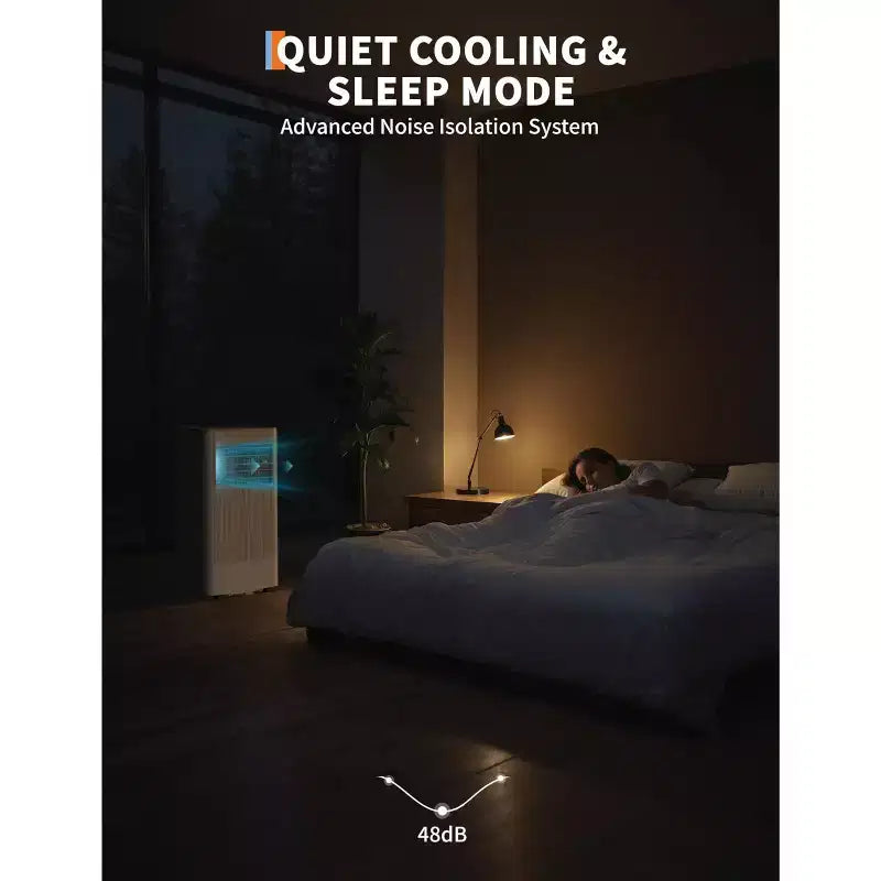 Aires acondicionados portátiles, Flarhetoric 10000 BTU Refrigeración/Ventilador/Deshumidificador 3 EN 1 Unidad de aire acondicionado portátil para habitaciones de 52 m², Unidades para habitaciones con bajo nivel de ruido