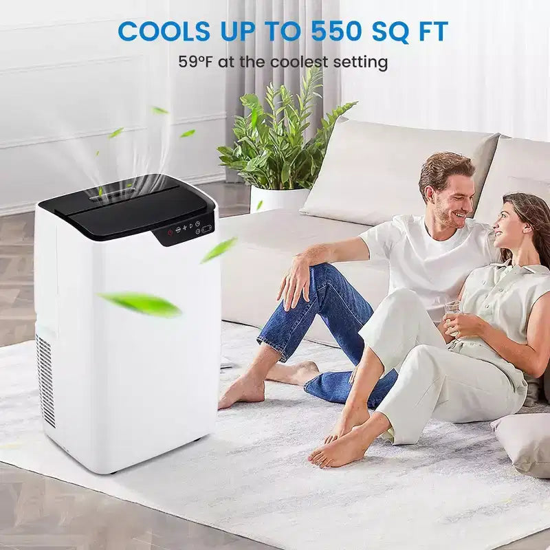Climatiseurs portables de 12 000 BTU, refroidissent jusqu'à 51 m², 3 modes, unité de climatisation portable, fonction déshumidificateur et ventilateur avec télécommande