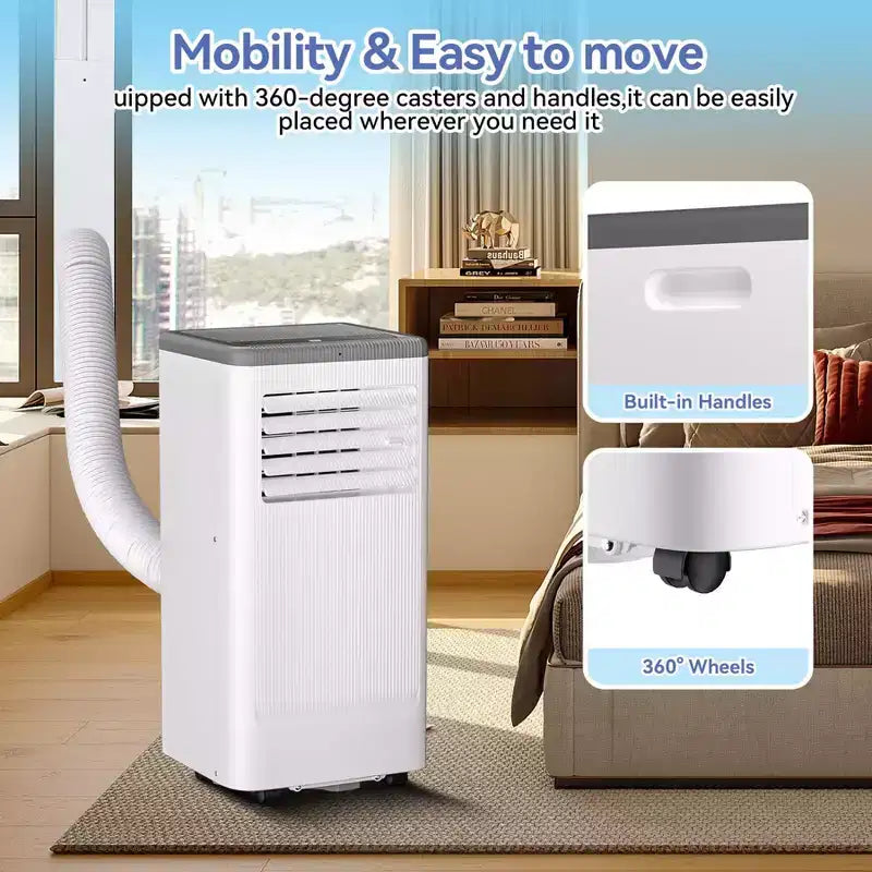 Climatiseur portable 8 000 BTU, unité de climatisation portable pour chambre jusqu'à 32,5 m², refroidissement, déshumidificateur, climatiseur sur pied, minuterie 24h